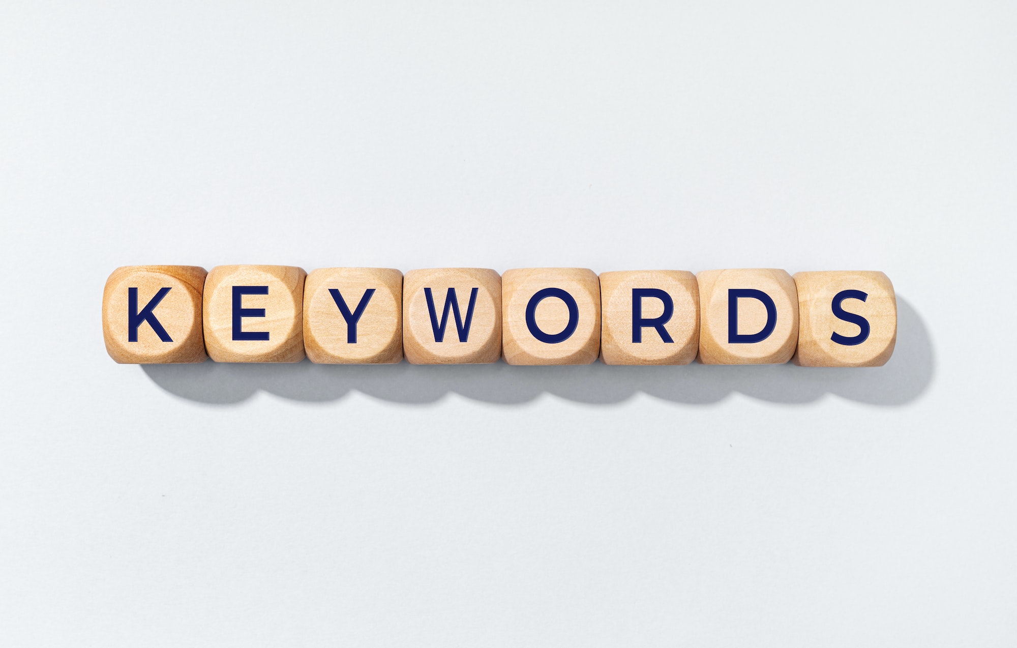 Keywords word on wooden blocks