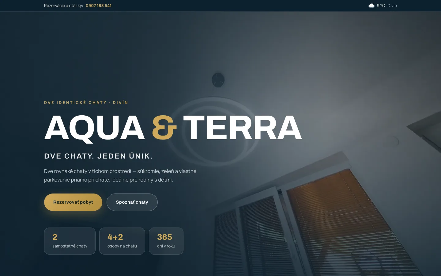 Úvodná stránka webu Aqua & Terra