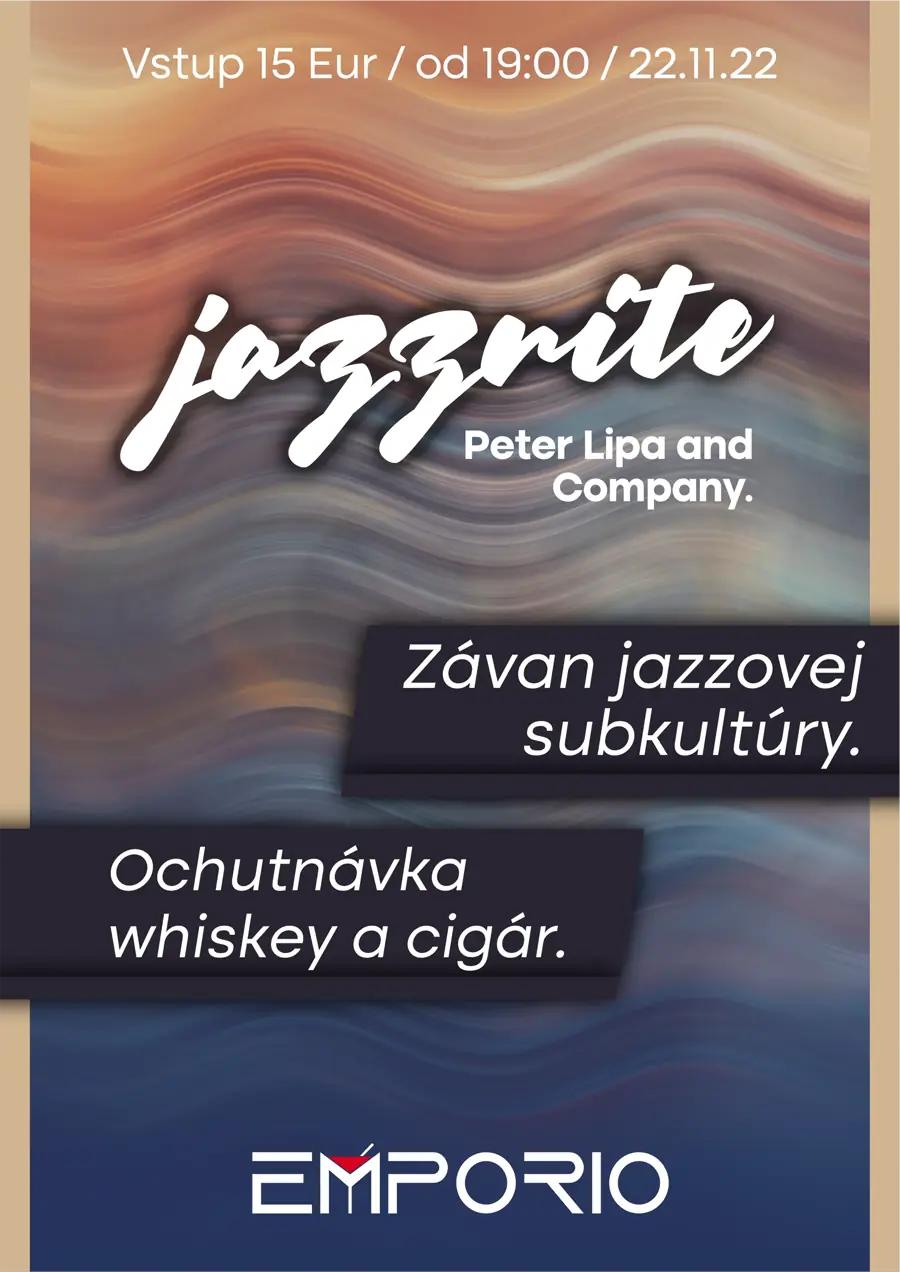 Plagát na jazzový večer Jazznite v Emporio cafe